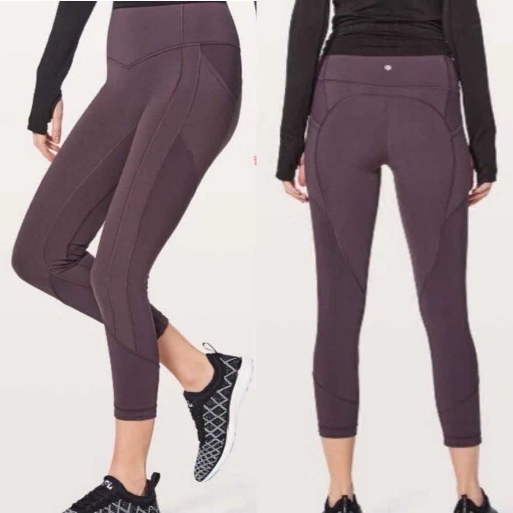 Lululemon all the right places cropped leggings purple